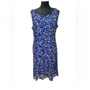 Chelsea Suite Purple Lace sleeveless ladies dress size 18 stretch floral EUC